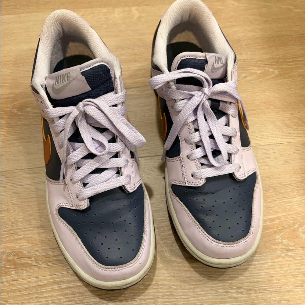 Nike lavender and navy dunks
